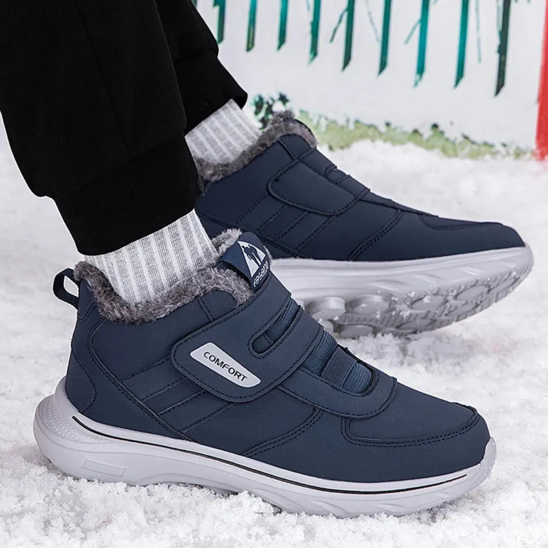 Bottes d’Hiver Homme Montantes à Scratch – Doublées, Confortables et Ajustables