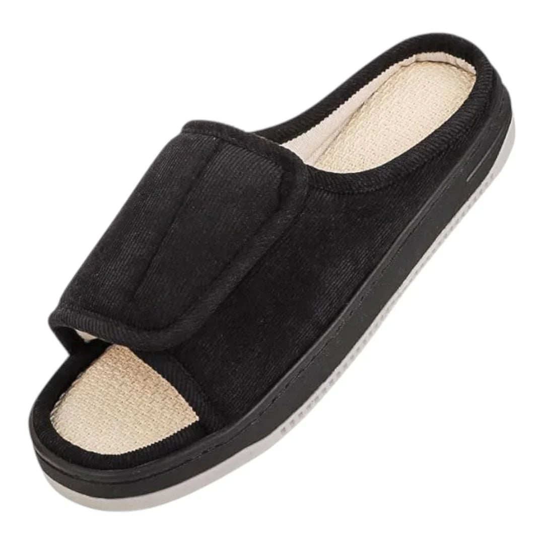 Chaussons Femme Doublés à Scratch – Ajustables, Confortables et Chauds – Intérieur