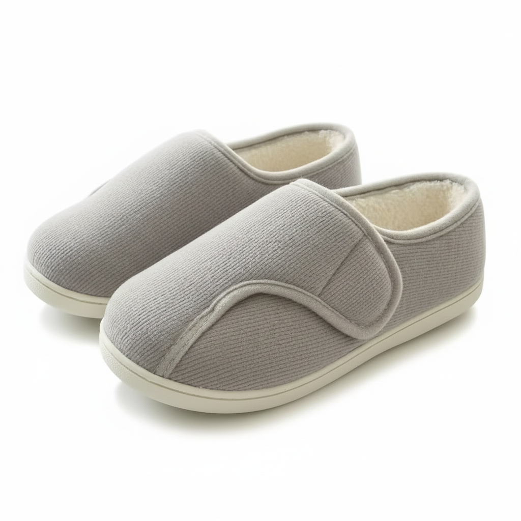 Pantoufles Unisex à Large Ouverture Avec Fermeture Velcro