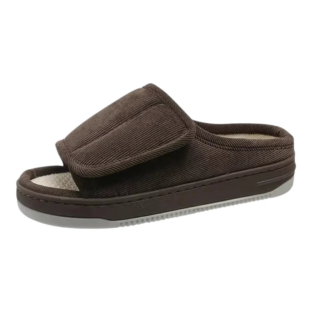Chaussons Femme Doublés à Scratch – Ajustables, Confortables et Chauds – Intérieur