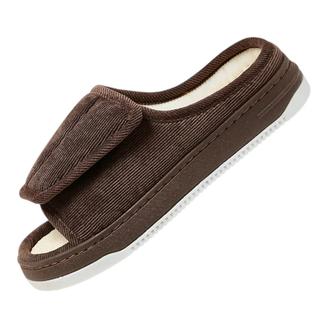 Chaussons Femme Doublés à Scratch – Ajustables, Confortables et Chauds – Intérieur