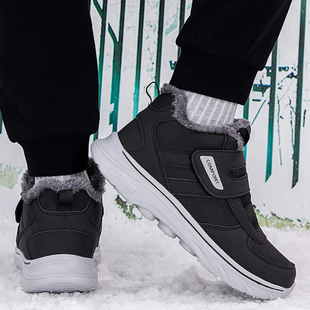 Bottes d’Hiver Homme Montantes à Scratch – Doublées, Confortables et Ajustables