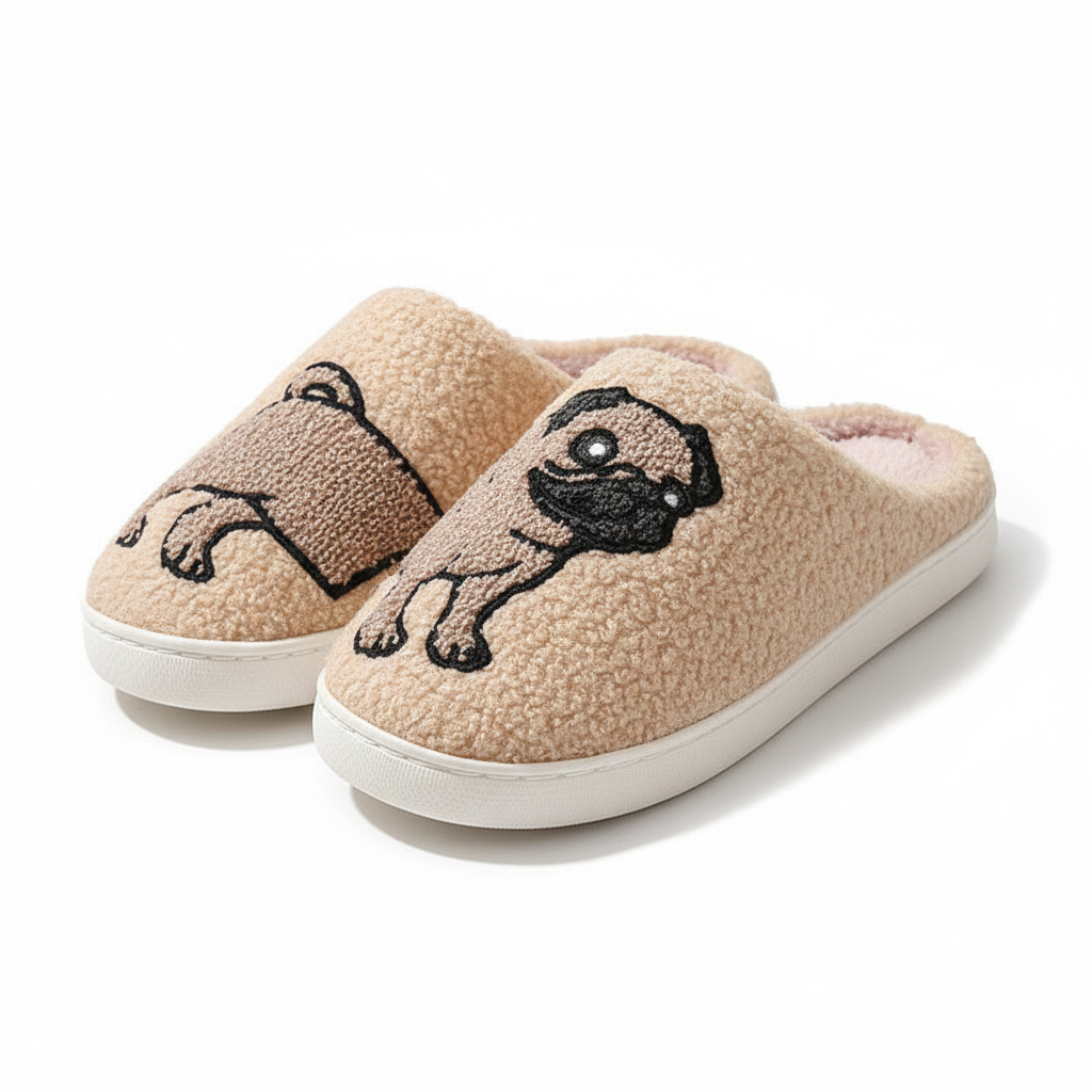 Chaussons Femme Chauds avec Motifs Animaliers – Doux, Confortables et Antidérapants