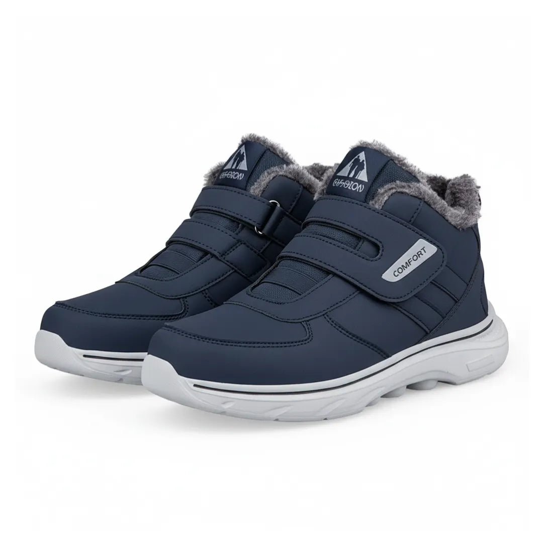 Bottes d’Hiver Homme Montantes à Scratch – Doublées, Confortables et Ajustables