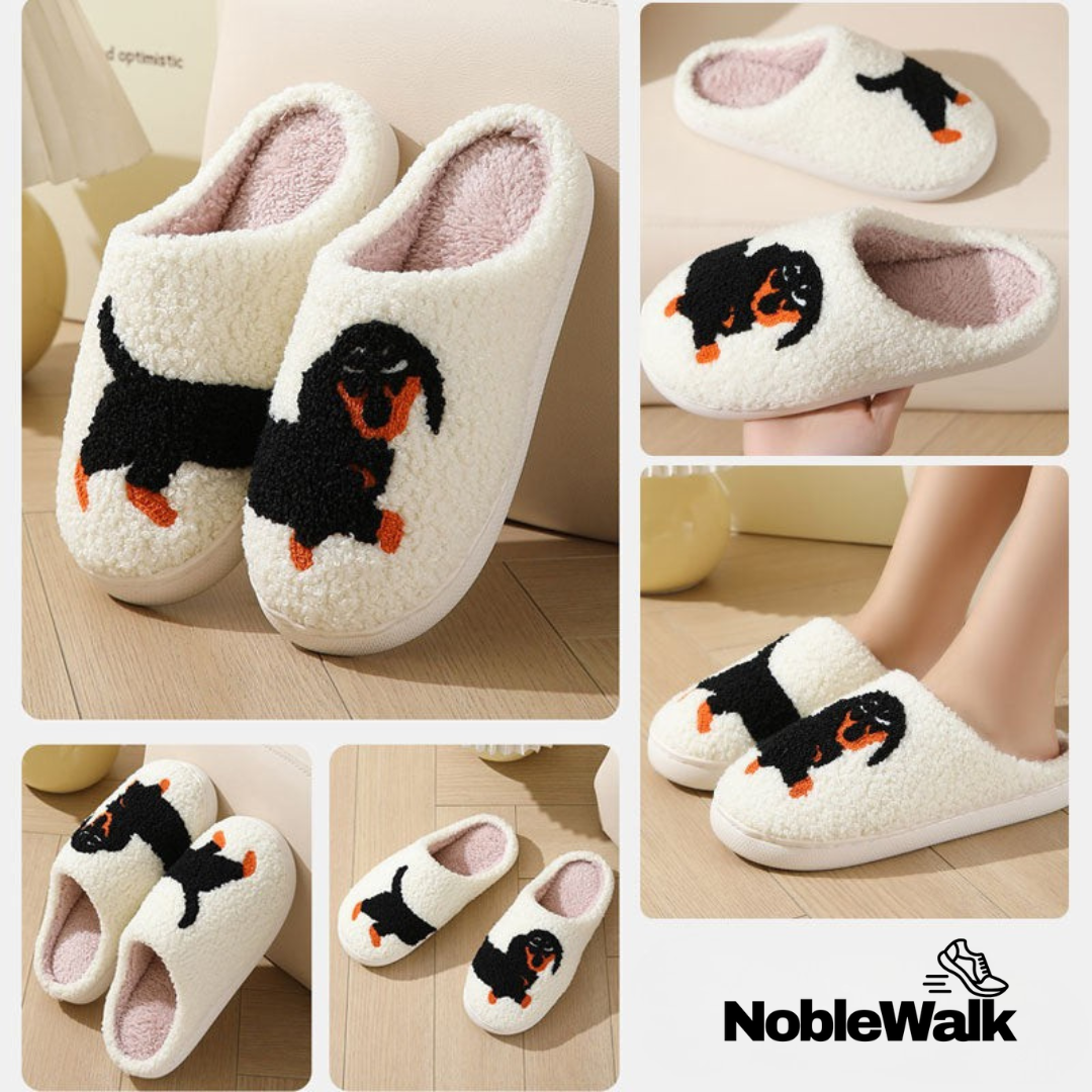 Chaussons Femme Chauds avec Motifs Animaliers – Doux, Confortables et Antidérapants