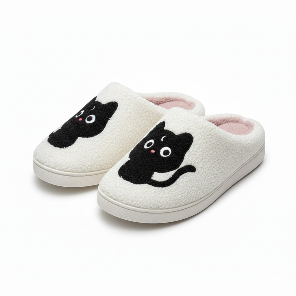 Chaussons Femme Chauds avec Motifs Animaliers – Doux, Confortables et Antidérapants