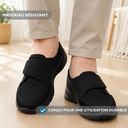 Chaussures Extra Larges Femme Homme avec Fermeture Velcro pour Pieds Larges