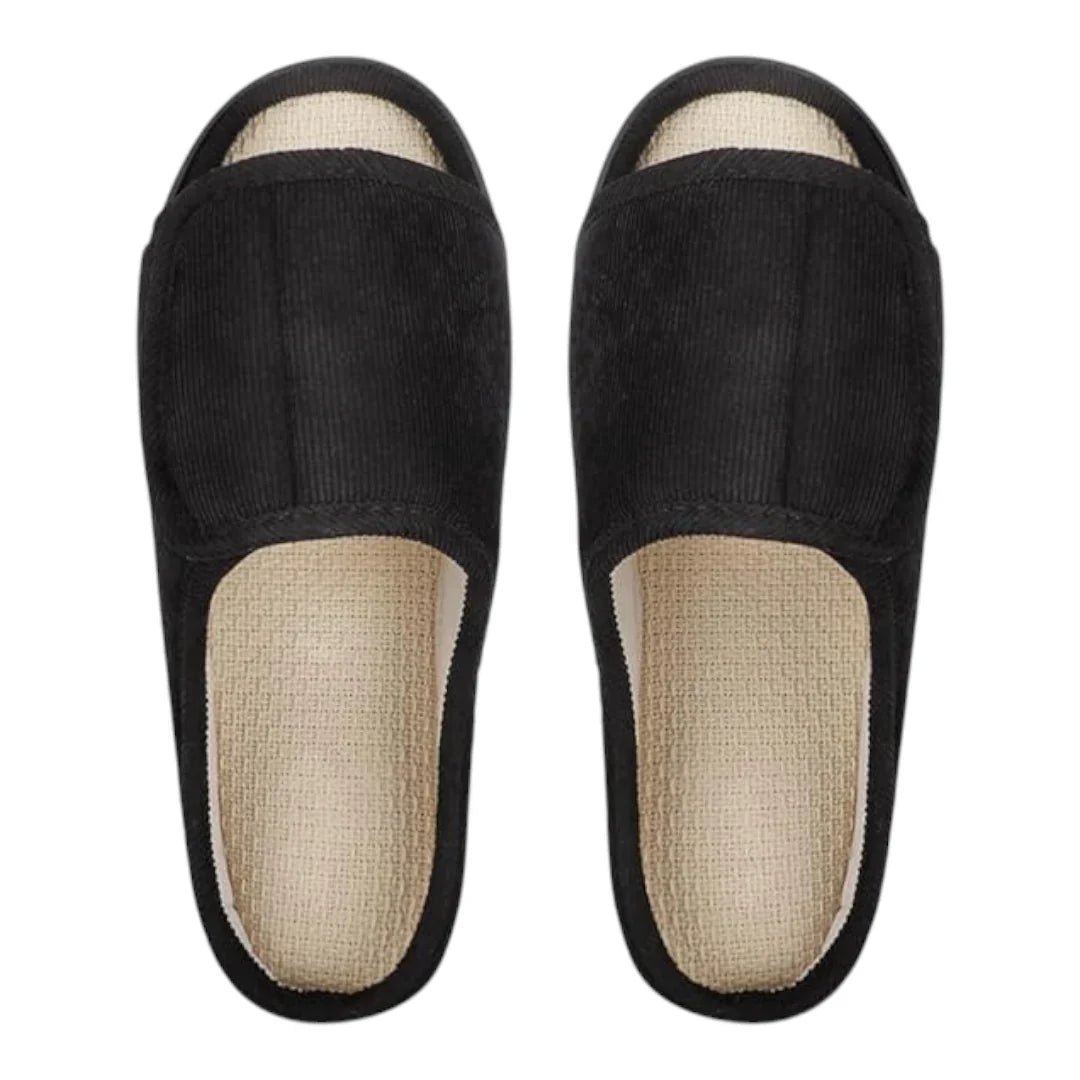 Chaussons Femme Doublés à Scratch – Ajustables, Confortables et Chauds – Intérieur