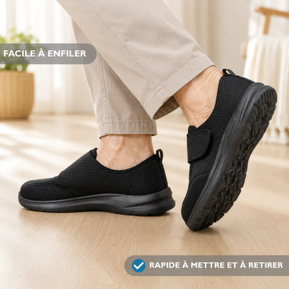 Chaussures Extra Larges Femme Homme avec Fermeture Velcro pour Pieds Larges