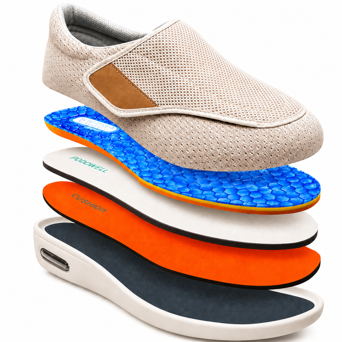Chaussures Larges Femme Homme Faciles à Enfiler, Légères et Respirantes
