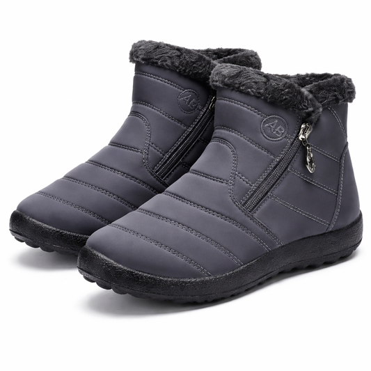 Femmes Bottes d'Hiver Doublées Thermiques Déperlantes Fermeture Zippée