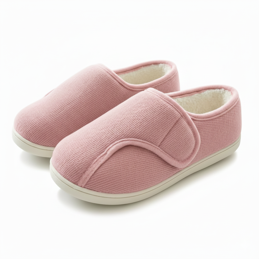 Pantoufles Unisex à Large Ouverture Avec Fermeture Velcro