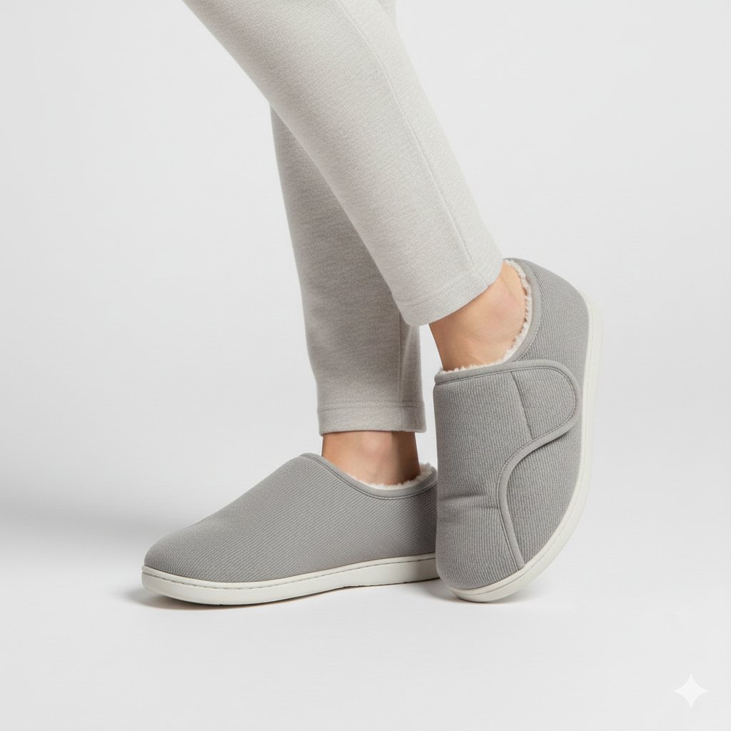 Pantoufles Unisex à Large Ouverture Avec Fermeture Velcro
