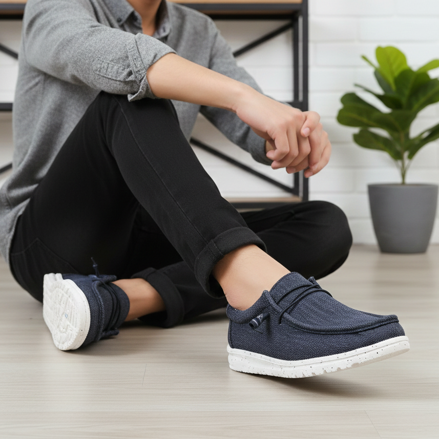 Baskets Slip-On Homme Avec Lacets Élastiques – Légères et Confortables