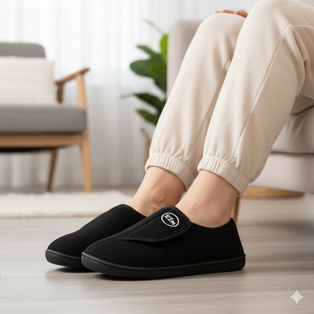 Chaussons Homme et Femme – Confortables avec Ouverture Réglable et Semelle Antidérapante