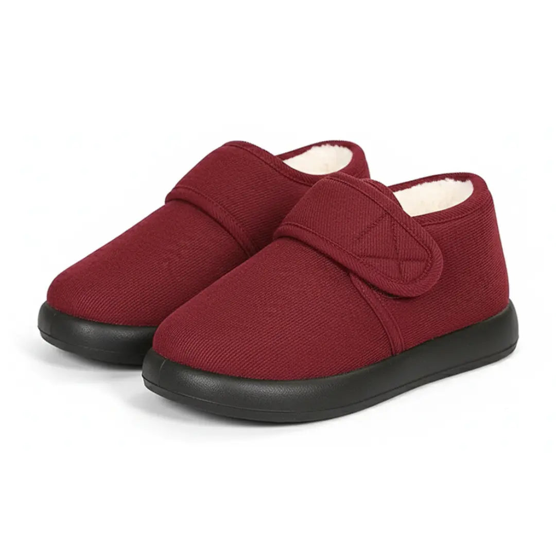 Chaussons Montants à Scratch – Doublés, Chauds et Confortables – Usage Intérieur
