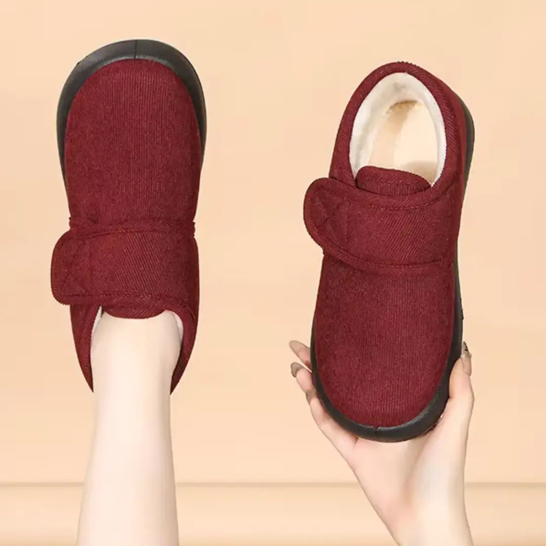 Chaussons Montants à Scratch – Doublés, Chauds et Confortables – Usage Intérieur