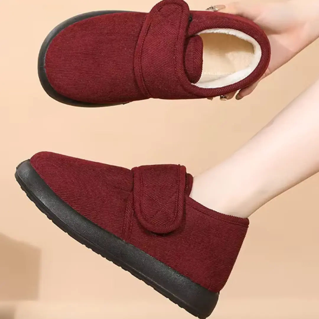 Chaussons Montants à Scratch – Doublés, Chauds et Confortables – Usage Intérieur