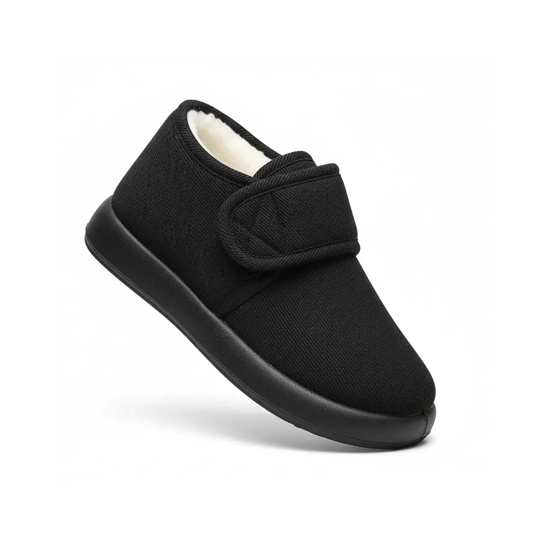Chaussons Montants à Scratch – Doublés, Chauds et Confortables – Usage Intérieur