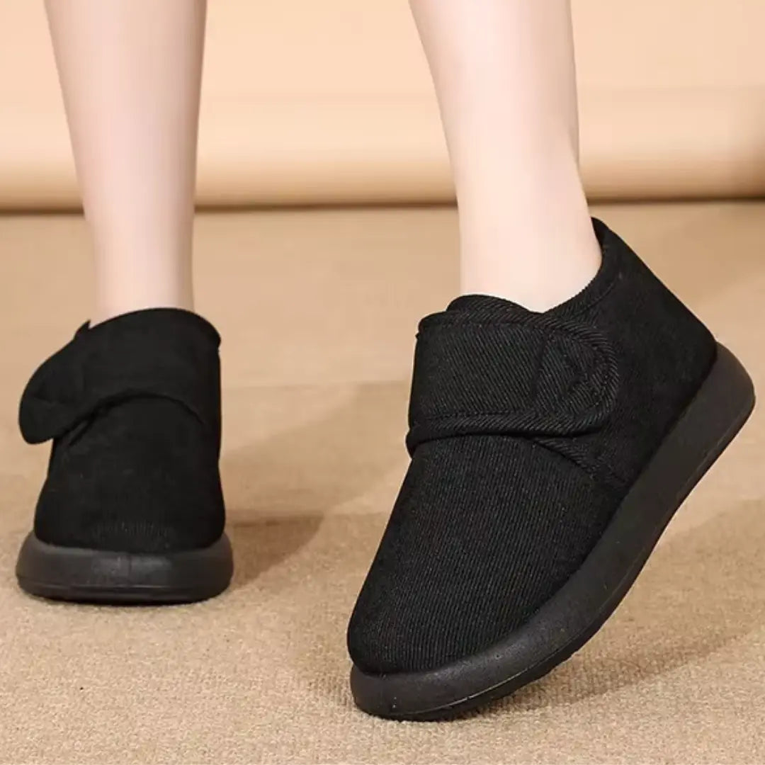 Chaussons Montants à Scratch – Doublés, Chauds et Confortables – Usage Intérieur