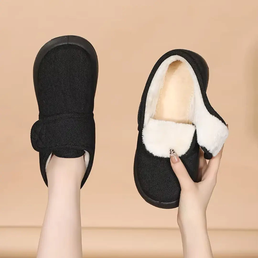 Chaussons Montants à Scratch – Doublés, Chauds et Confortables – Usage Intérieur