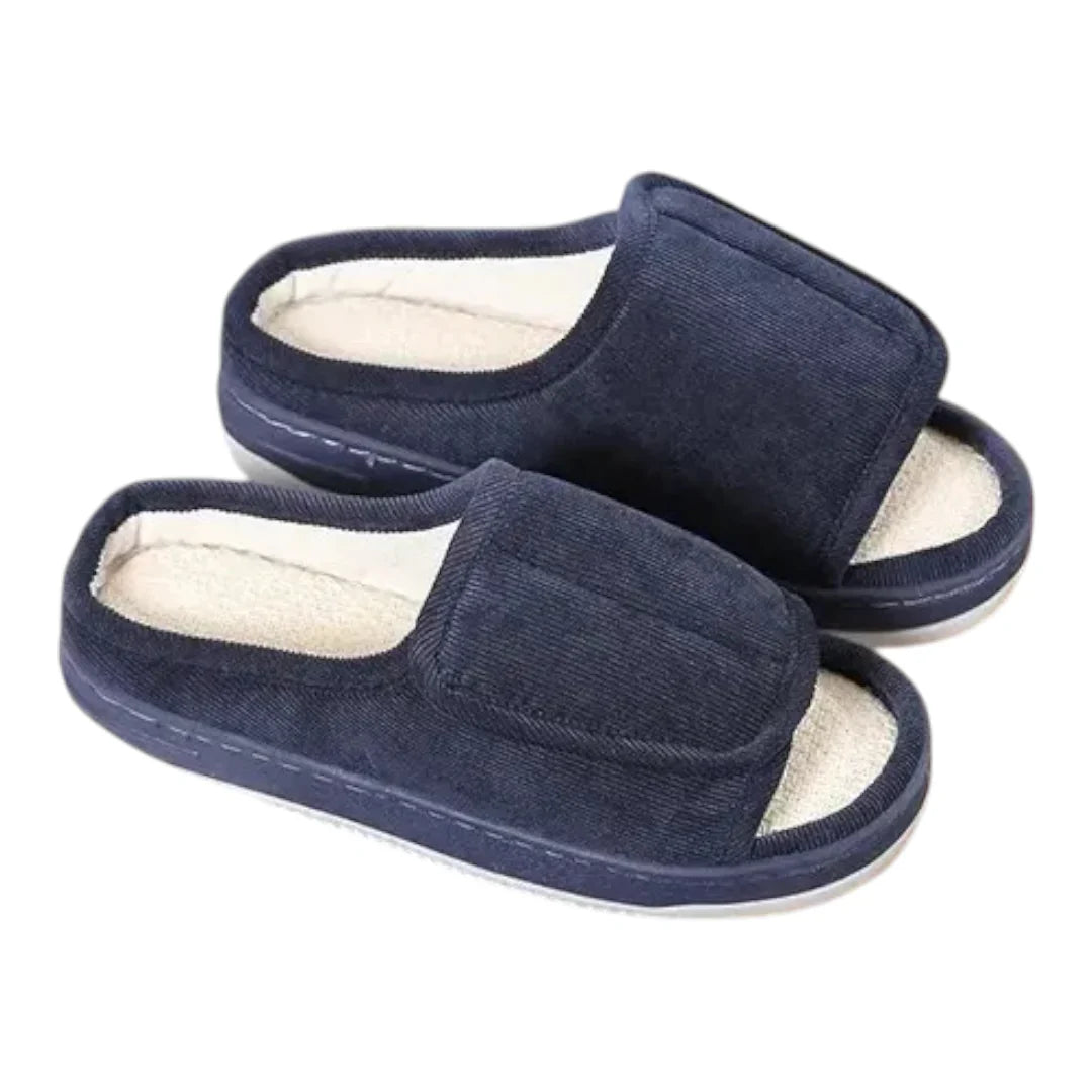 Chaussons Femme Doublés à Scratch – Ajustables, Confortables et Chauds – Intérieur