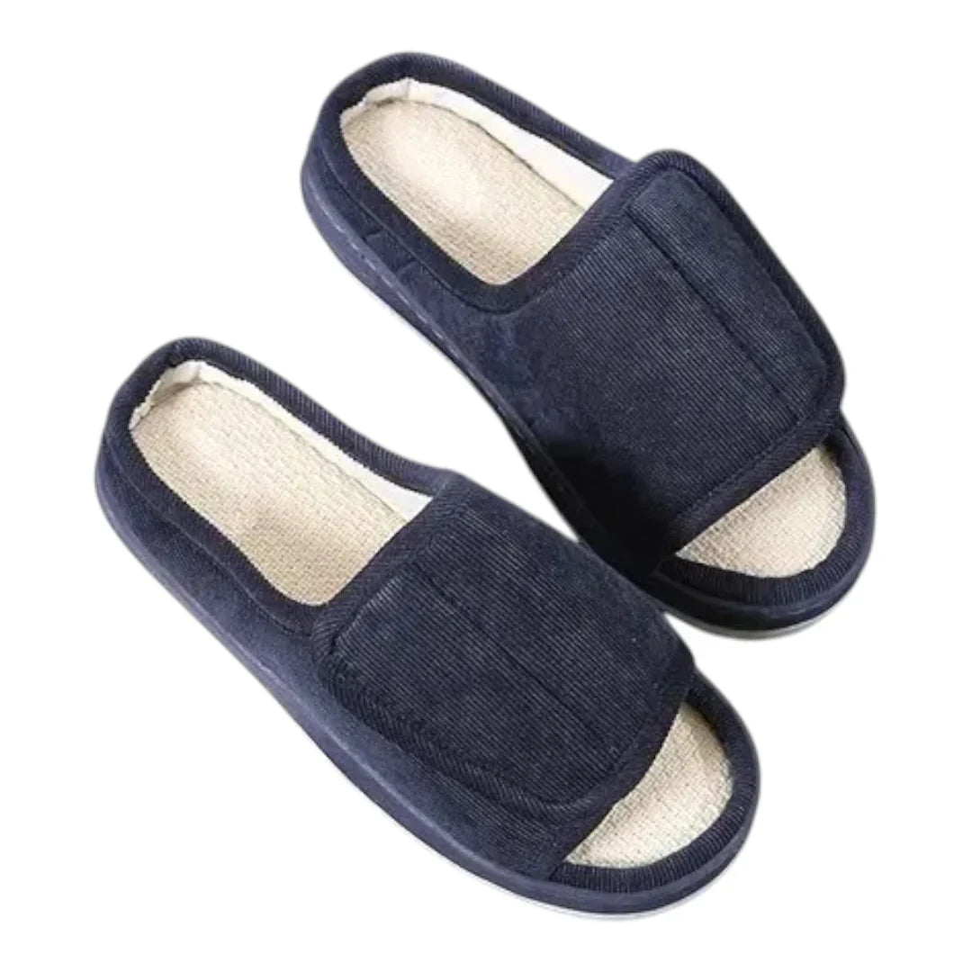 Chaussons Femme Doublés à Scratch – Ajustables, Confortables et Chauds – Intérieur