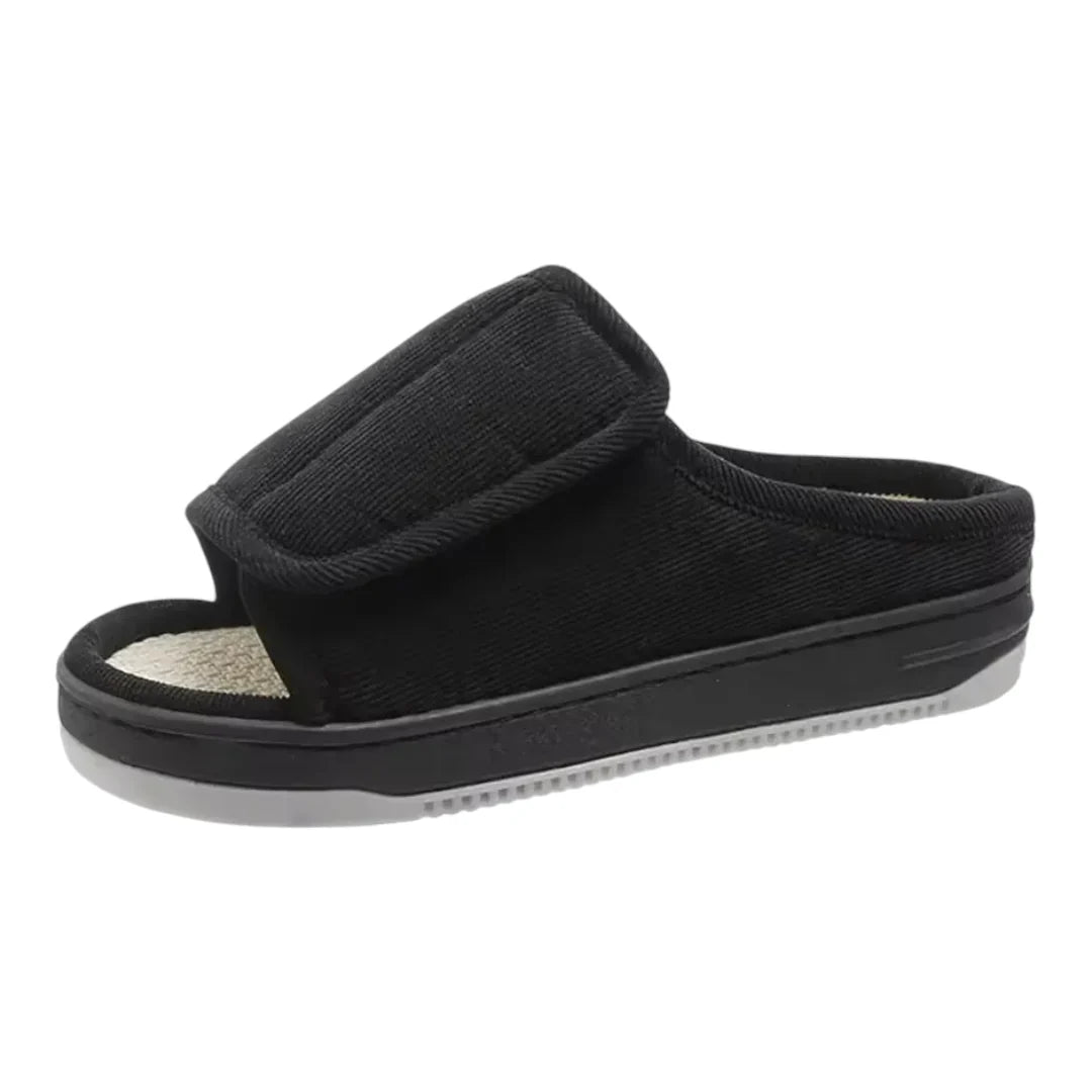 Chaussons Femme Doublés à Scratch – Ajustables, Confortables et Chauds – Intérieur