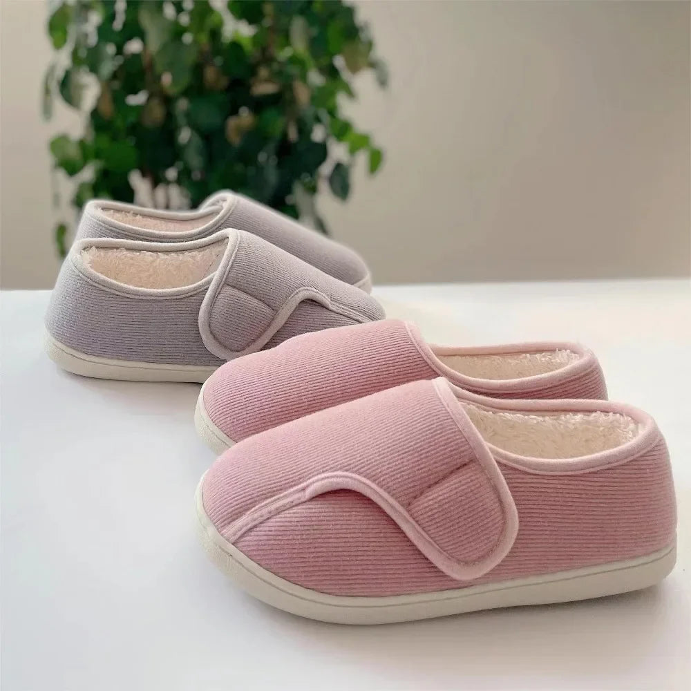 Pantoufles Unisex à Large Ouverture Avec Fermeture Velcro