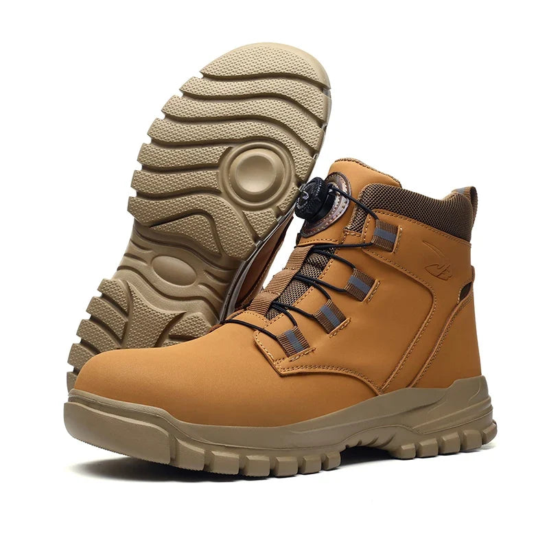Chaussures Travail Homme Hautes Bout Acier Fermeture Rotative Imperméable Antidérapant