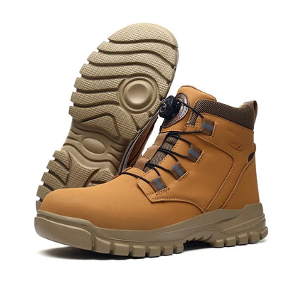Chaussures Travail Homme Hautes Bout Acier Fermeture Rotative Imperméable Antidérapant