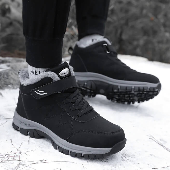 Femmes Hommes Bottes d'Hiver Doublées Déperlantes Antidérapantes Semelle Amortissante