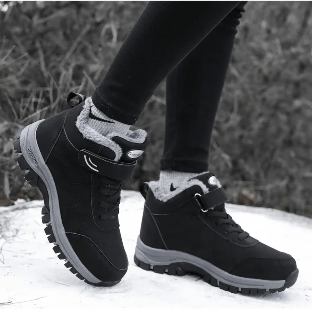 Femmes Hommes Bottes d'Hiver Doublées Déperlantes Antidérapantes Semelle Amortissante