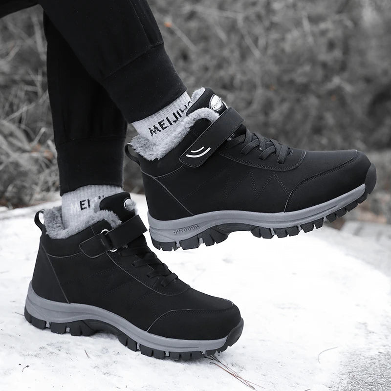 Femmes Hommes Bottes d'Hiver Doublées Déperlantes Antidérapantes Semelle Amortissante