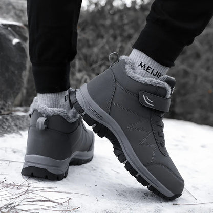 Femmes Hommes Bottes d'Hiver Doublées Déperlantes Antidérapantes Semelle Amortissante