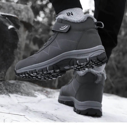 Femmes Hommes Bottes d'Hiver Doublées Déperlantes Antidérapantes Semelle Amortissante