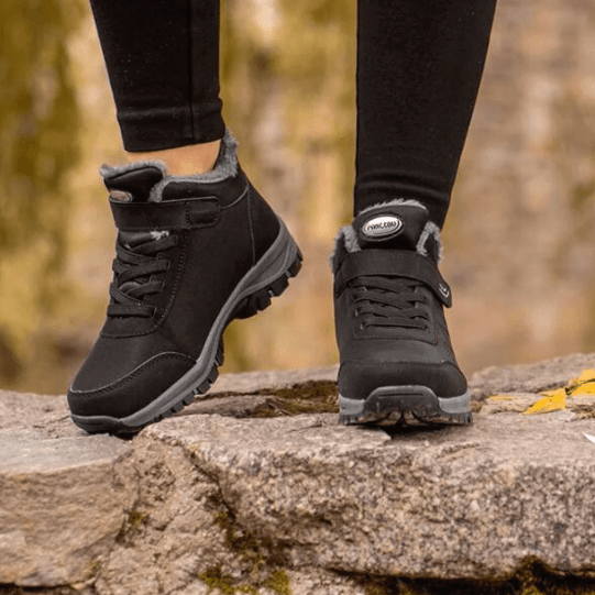 Femmes Hommes Bottes d'Hiver Doublées Déperlantes Antidérapantes Semelle Amortissante