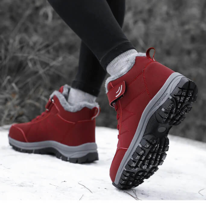 Femmes Hommes Bottes d'Hiver Doublées Déperlantes Antidérapantes Semelle Amortissante